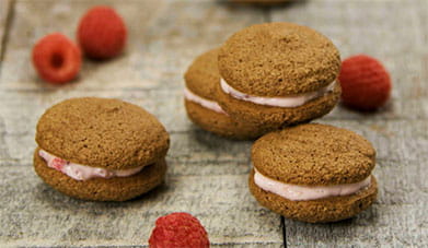 Raspberry Chocolate Mini Macarons