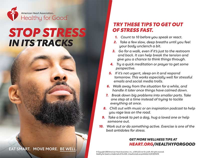 Stop stress in its tracks infographic