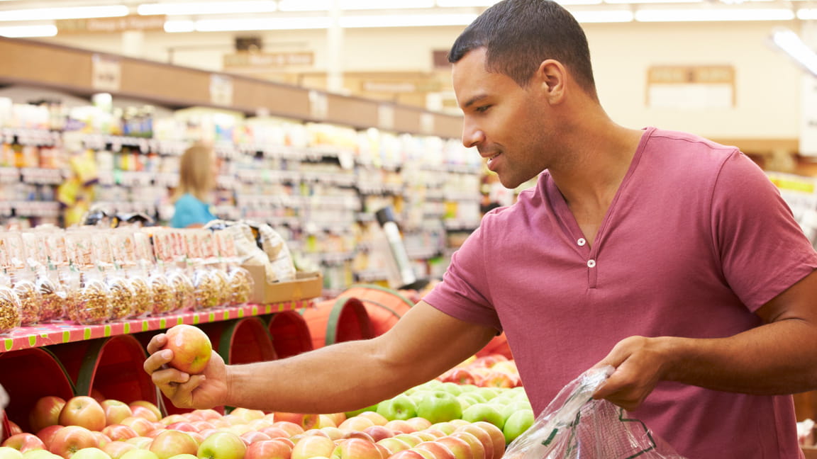 man grocery shopping