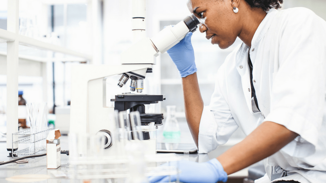 Woman scientist in a research laboratory